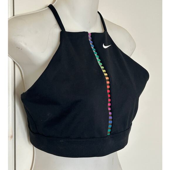 Nike Dri-FIT Swoosh High-Support Sports Bra Rainbow Racer Womens XL Training NE - Picture 4 of 8